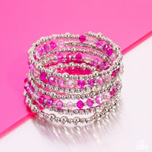 Load image into Gallery viewer, Paparazzi Pink Diamond “ICE Knowing You” Pink Coil Bracelet - Paparazzi Accessories