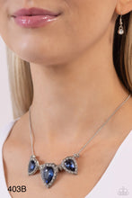 Load image into Gallery viewer, Paparazzi “Majestic Met Ball” Blue Necklace Earring Set