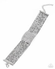 Load image into Gallery viewer, Paparazzi “Disco Dame” White Adjustable Clasp Bracelet - PaparazziAccessories
