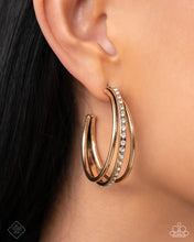 Load image into Gallery viewer, Paparazzi “Commanding Culture” Gold Hoop Earrings - Paparazzi Accessories