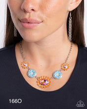 Load image into Gallery viewer, “Floral Facade” Orange Necklace Earring Set - Paparazzi Accessories