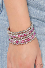 Load image into Gallery viewer, Paparazzi Pink Diamond “ICE Knowing You” Pink Coil Bracelet - Paparazzi Accessories