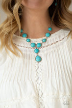 Load image into Gallery viewer, Paparazzi “Terrestrial Trailblazer” Blue Necklace Earring Set - Paparazzi Accessories