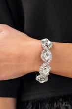 Load image into Gallery viewer, Paparazzi “For the Win” White Hinged Bracelet - Paparazzi Accessories