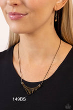 Load image into Gallery viewer, Paparazzi “Dramatic Diadem” Brass Necklace Earring Set