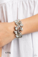 Load image into Gallery viewer, Paparazzi “Luminous Laurels” White Hinge Bracelet
