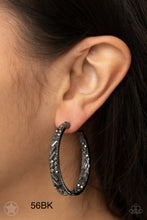 Load image into Gallery viewer, Paparazzi “GLITZY By Association” Black Hoop Earrings - Paparazzi Accessories
