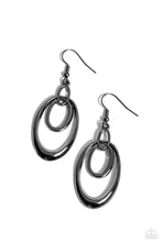 Load image into Gallery viewer, “So OVAL-Rates” Black Dangle Earrings - Paparazzi Accessories