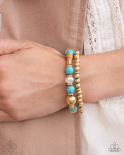 Load image into Gallery viewer, Paparazzi “Texan Texture” Gold Stretch Bracelet Set - Paparazzi Accessories