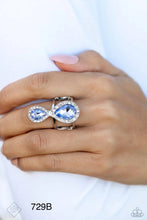 Load image into Gallery viewer, Paparazzi “Majestic Manifestation” Blue Stretch Ring - Paparazzi Accessories