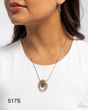 Load image into Gallery viewer, “Glistening Grade” Silver Necklace Earring Set - Paparazzi Accessories”