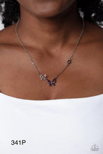 Load image into Gallery viewer, Paparazzi “Cant BUTTERFLY Me Love” Purple Butterfly Necklace Earring Set - Paparazzi Accessories