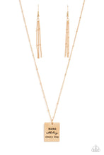 Load image into Gallery viewer, Paparazzi “Mama MVP” Gold Necklace Earring Set