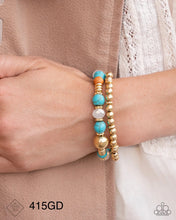 Load image into Gallery viewer, Paparazzi “Texan Texture” Gold Stretch Bracelet Set - Paparazzi Accessories