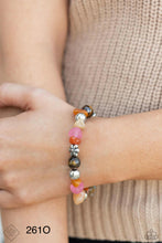 Load image into Gallery viewer, Vintage “Garden Party Pattern” Orange adjustable knot Bracelet - Paparazzi Accessories