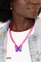 Load image into Gallery viewer, Paparazzi “Fascinating Flyer” Pink Necklace Earring Set - Paparazzi Accessories