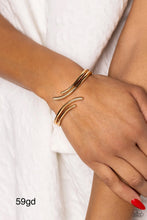 Load image into Gallery viewer, Paparazzi “Elven Elegance” Gold Hinge Bracelet
