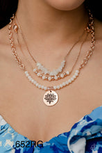 Load image into Gallery viewer, Paparazzi “Lotus Luxury” Rose Gold Necklace Earring Set - Paparazzi Accessories