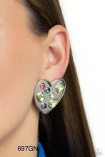 Load image into Gallery viewer, Paparazzi “Relationship Ready” Green Post Earrings - Paparazzi Accessories
