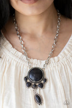 Load image into Gallery viewer, Paparazzi “Geographically Gorgeous” Black Necklace Earring Set - Paparazzi Accessories