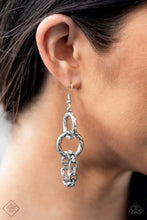 Load image into Gallery viewer, Paparazzi “Shameless Shine” White Dangle Earrings - Paparazzi Accessories