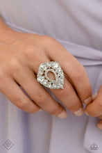 Load image into Gallery viewer, Paparazzi “First Class Fairytale” White Stretch Ring - Paparazzi Accessories