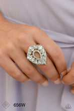 Load image into Gallery viewer, Paparazzi “First Class Fairytale” White Stretch Ring - Paparazzi Accessories
