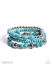 Load image into Gallery viewer, Paparazzi “Earthy Express” Blue Stretch Bracelet Set - Paparazzi Accessories