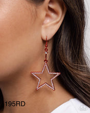 Load image into Gallery viewer, Paparazzi “Steady Stars” Red Dangle Earrings - Paparazzi Accessories