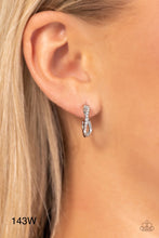 Load image into Gallery viewer, Paparazzi “Horoscopic Helixes” White Hoop Earrings - Paparazzi Accessories