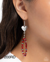 Load image into Gallery viewer, Paparazzi “Treasured Teardrops” Red Dangle Earring - Paparazzi Accessories