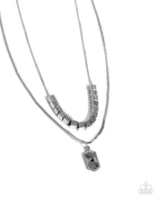 Load image into Gallery viewer, Paparazzi “Layered Legato” Silver Necklace Earring Set - Paparazzi Accessories