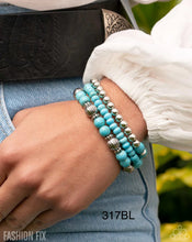 Load image into Gallery viewer, Paparazzi “Earthy Express” Blue Stretch Bracelet Set - Paparazzi Accessories