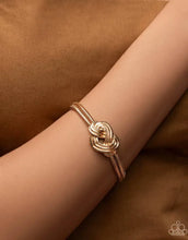Load image into Gallery viewer, Paparazzi “Woven Warrior” Gold Knotted Clasp Bracelet - Paparazzi Accessories