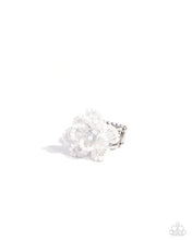 Load image into Gallery viewer, Paparazzi “Beaded Boutonniere White Stretch Ring - Paparazzi Accessories