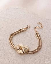 Load image into Gallery viewer, Paparazzi “Woven Warrior” Gold Knotted Clasp Bracelet - Paparazzi Accessories