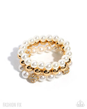 Load image into Gallery viewer, Paparazzi “Commanding the Court” Gold Stretch Bracelet Set - Paparazzi Accessories