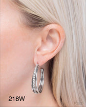 Load image into Gallery viewer, Paparazzi “Commanding Culture” White Hoop Earrings - Paparazzi Accessories