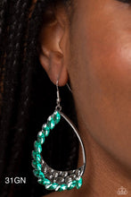 Load image into Gallery viewer, “Looking Sharp” Green Dangle Earrings - Paparazzi Accessories