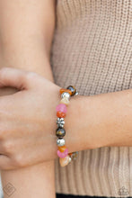Load image into Gallery viewer, Vintage “Garden Party Pattern” Orange adjustable knot Bracelet - Paparazzi Accessories