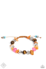 Load image into Gallery viewer, Vintage “Garden Party Pattern” Orange adjustable knot Bracelet - Paparazzi Accessories