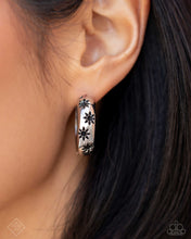 Load image into Gallery viewer, Paparazzi “Clestial Clique” Silver Hinged Hoop Earrings -Paparazzi Accessories