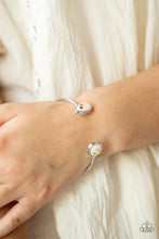 Load image into Gallery viewer, Paparazzi “Dont BEAD Jealous” White Cuff Bracelet - Paparazzi Accessories