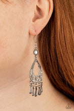 Load image into Gallery viewer, Paparazzi “Viva la DIVA” White Dangle Earrings - Paparazzi Accessories