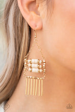 Load image into Gallery viewer, Paparazzi "Tribal Tapestry" Gold Dangle Earrings - Paparazzi Accessories