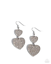 Load image into Gallery viewer, Paparazzi “You Make My Heart” Glow White Dangle Earrings - Paparazzi Accessories