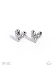 Load image into Gallery viewer, Paparazzi “Adorable Act” White Stainless Steel Post Earrings - Paparazzi Accessories