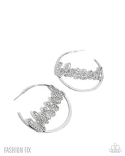 Load image into Gallery viewer, Paparazzi “Positive Mantra” White Hoop Earrings - Paparazzi Accessories