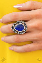 Load image into Gallery viewer, Paparazzi “Iridescently Icy” Blue Stretch Ring - Paparazzi Accessories