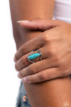 Load image into Gallery viewer, Paparazzi “Spartan Stone” Blue Stretch Ring - Paparazzi Accessories